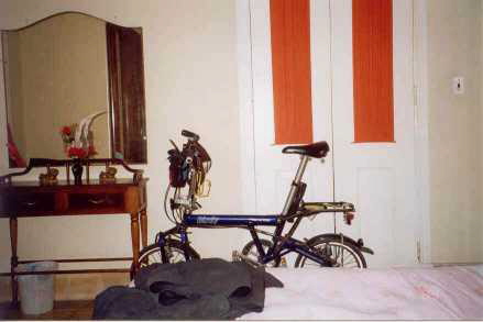 Das Fahrrad kommt immer mit aufs Zimmer